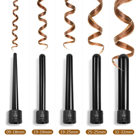5 in 1 Hair Curling Iron Multifunctional barrel Rotating Professional Hair Curler