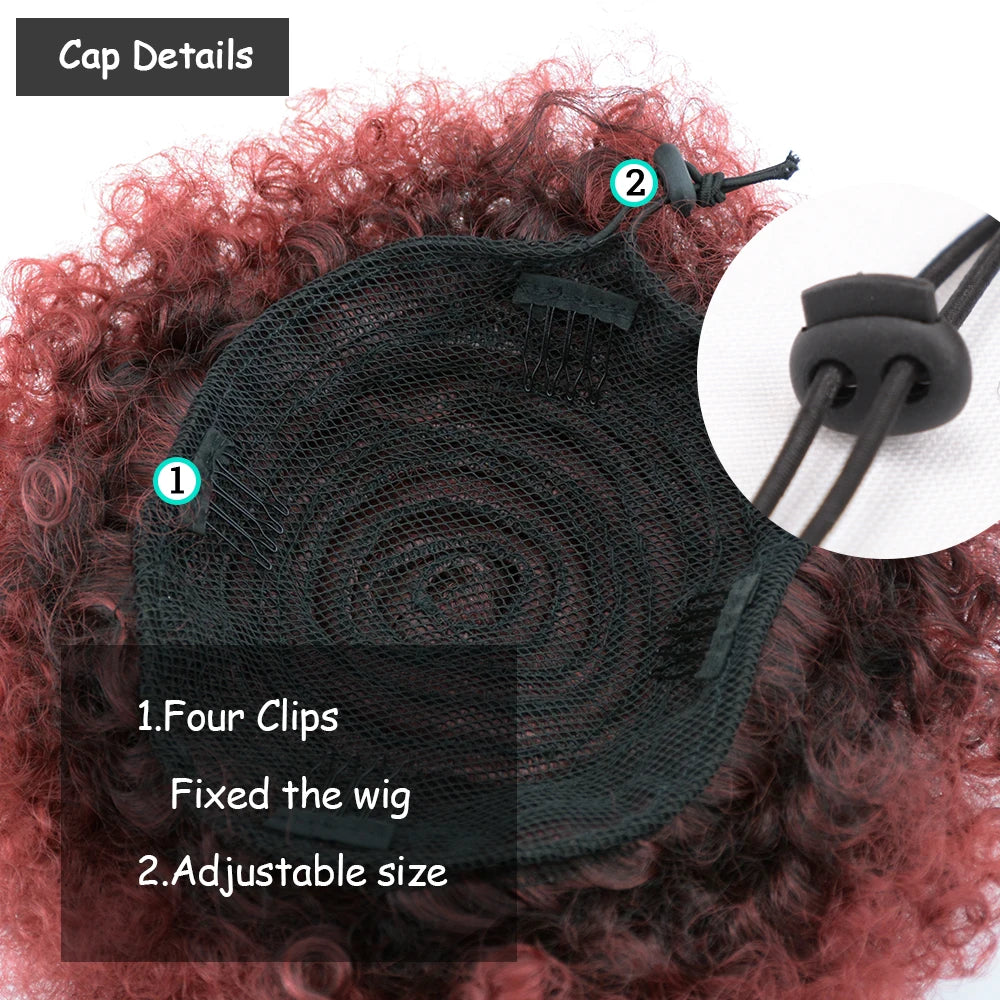 Afro Puff Drawstring Ponytail Extension Synthetic Afro Kinky Curly Puff Bun Hairpiece