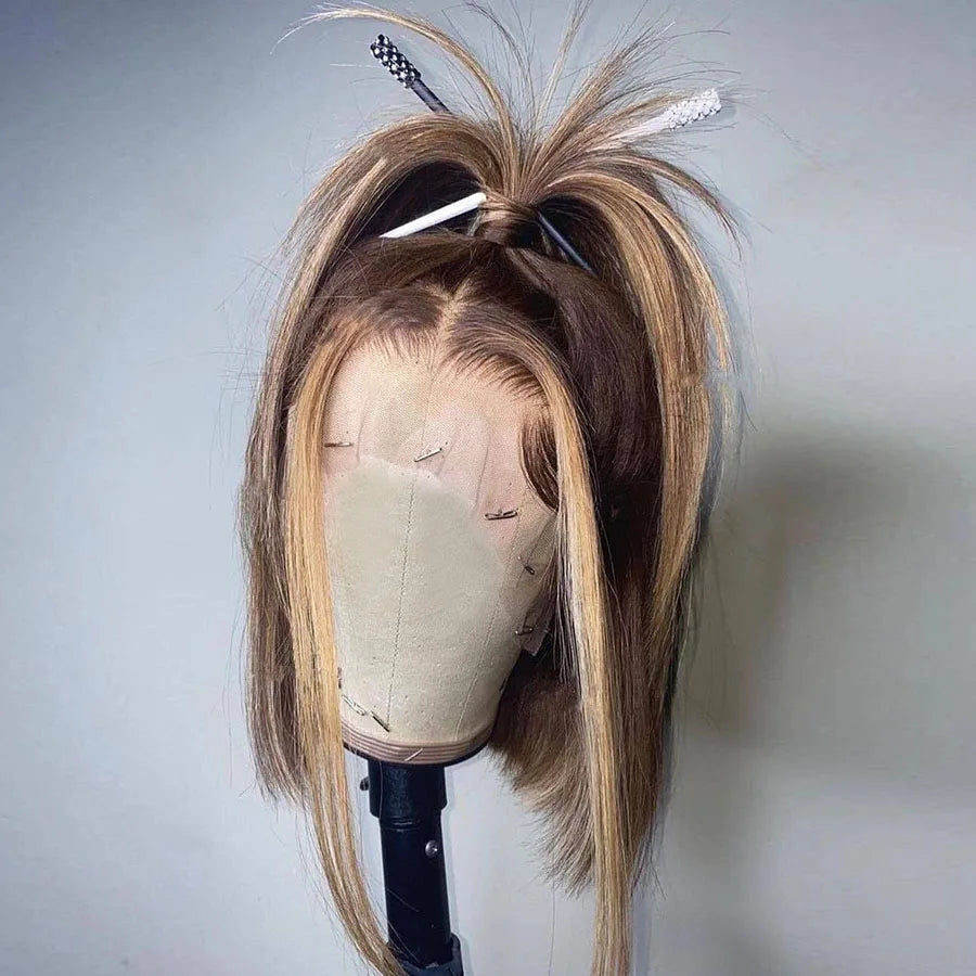 Straight Bob Highlight Colored Human Hair - Supreme Lush Hair