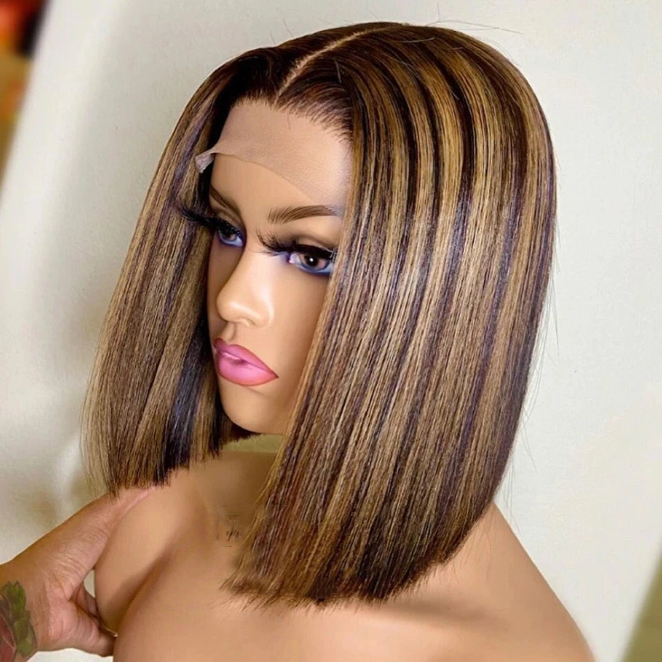 Straight Bob Highlight Colored Human Hair - Supreme Lush Hair