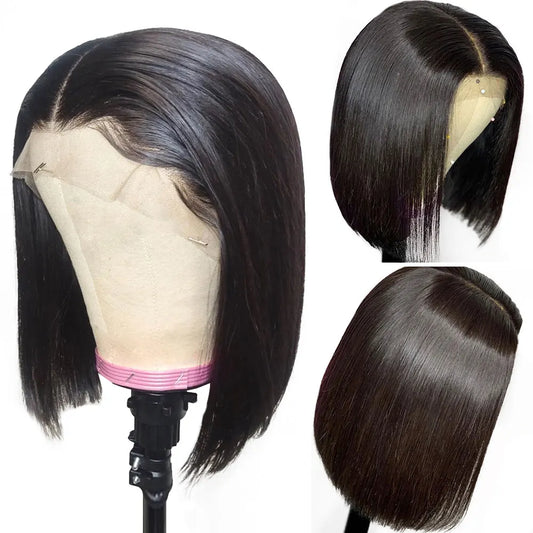 Short Bob Wig Pre Plucked Bone Straight Human Hair - Supreme Lush Hair
