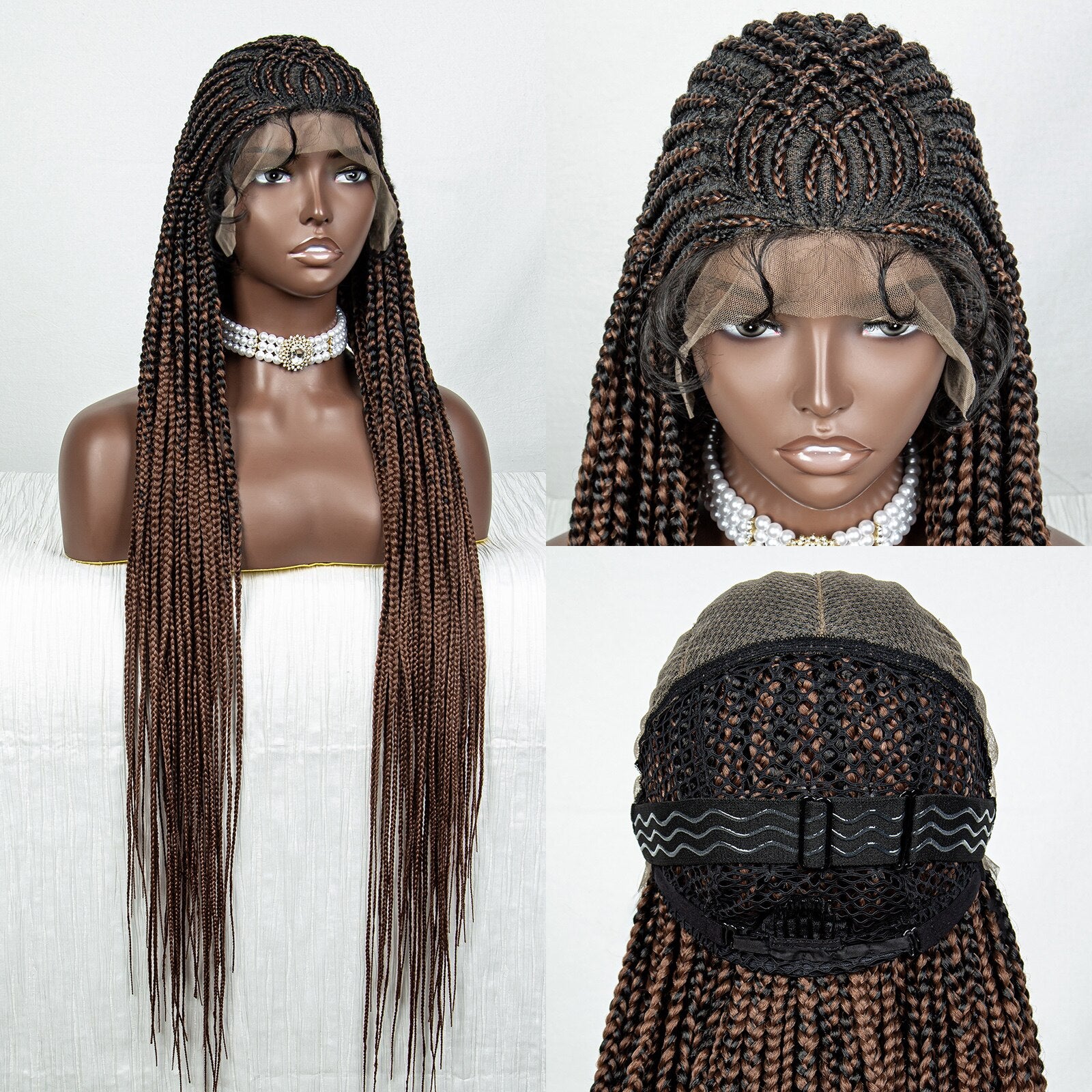 Lace Front Braided Long Cornrow Synthetic Box Braids - Supreme Lush Hair