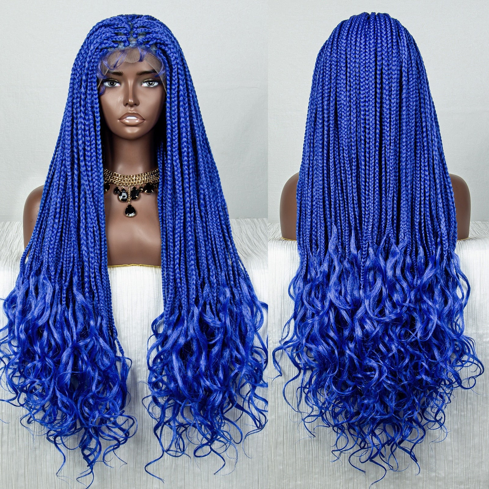 36 Inches Lace Front Long Braided Wig - Supreme Lush Hair