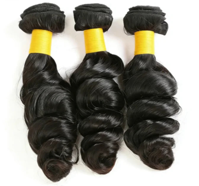 Loose Wave Weave Bundles 1/2/3/4 PCS Human Hair Extensions Natural Black