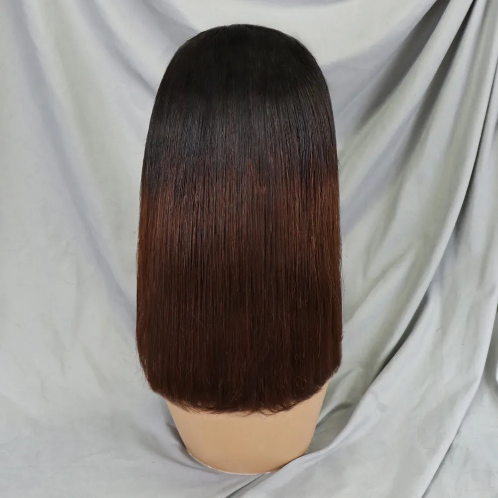 Bone Straight Lace Frontal Pre Plucked Brazilian Short Bob Remy Wig
