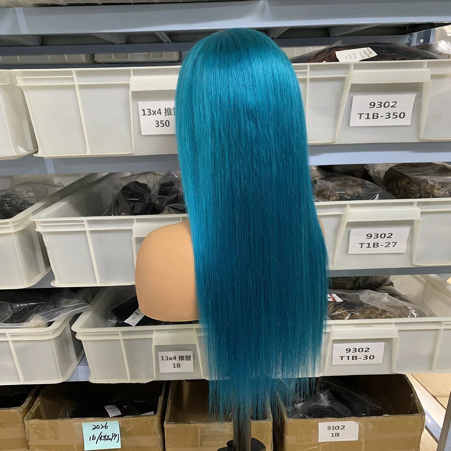 Sky Blue Lace Front Wig 613 HD Transparent 13X4 Pre plucked Human Hair