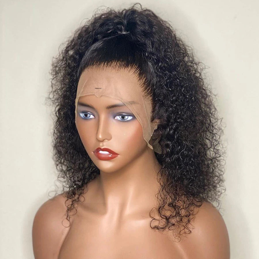 Soft 200 Density 26“ Long Kinky Curly Natural Hairline Lace Front Wig - Supreme Lush Hair