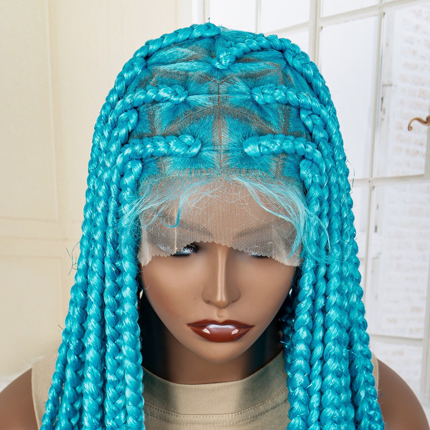 Synthetic Big Knotless Full Lace Braided Wigs - Supreme Lush Hair