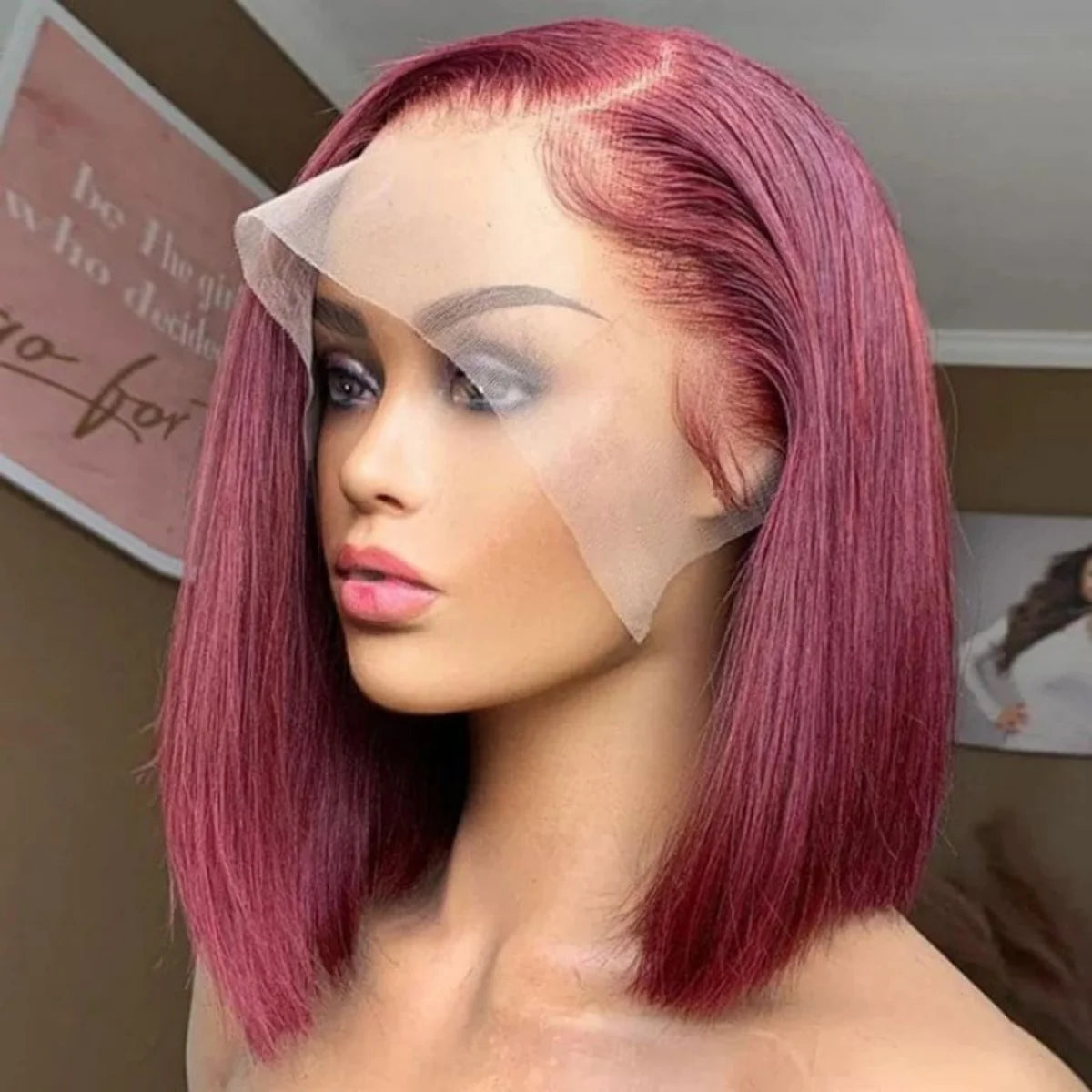 Straight Bob Pre Cut Lace Pre Bleached tiny knots 100% human hair