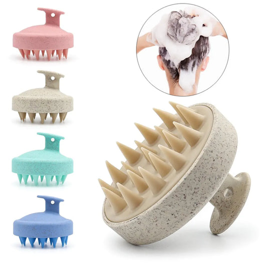 Silicone Shampoo Brush Head Scalp Massage  Brush Bath Tool