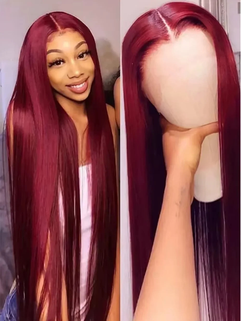 Burgundy 13x6 Lace Frontal Wigs