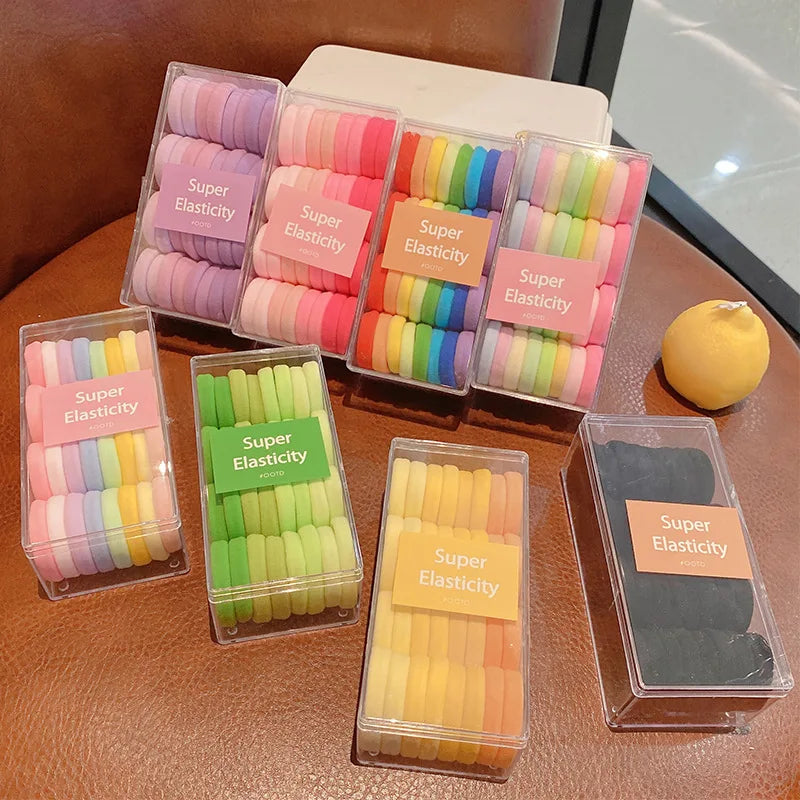 32pcs/Box Elastic Hair Bands Rubber Band Hair Ties Rope Headband Hair Accessories