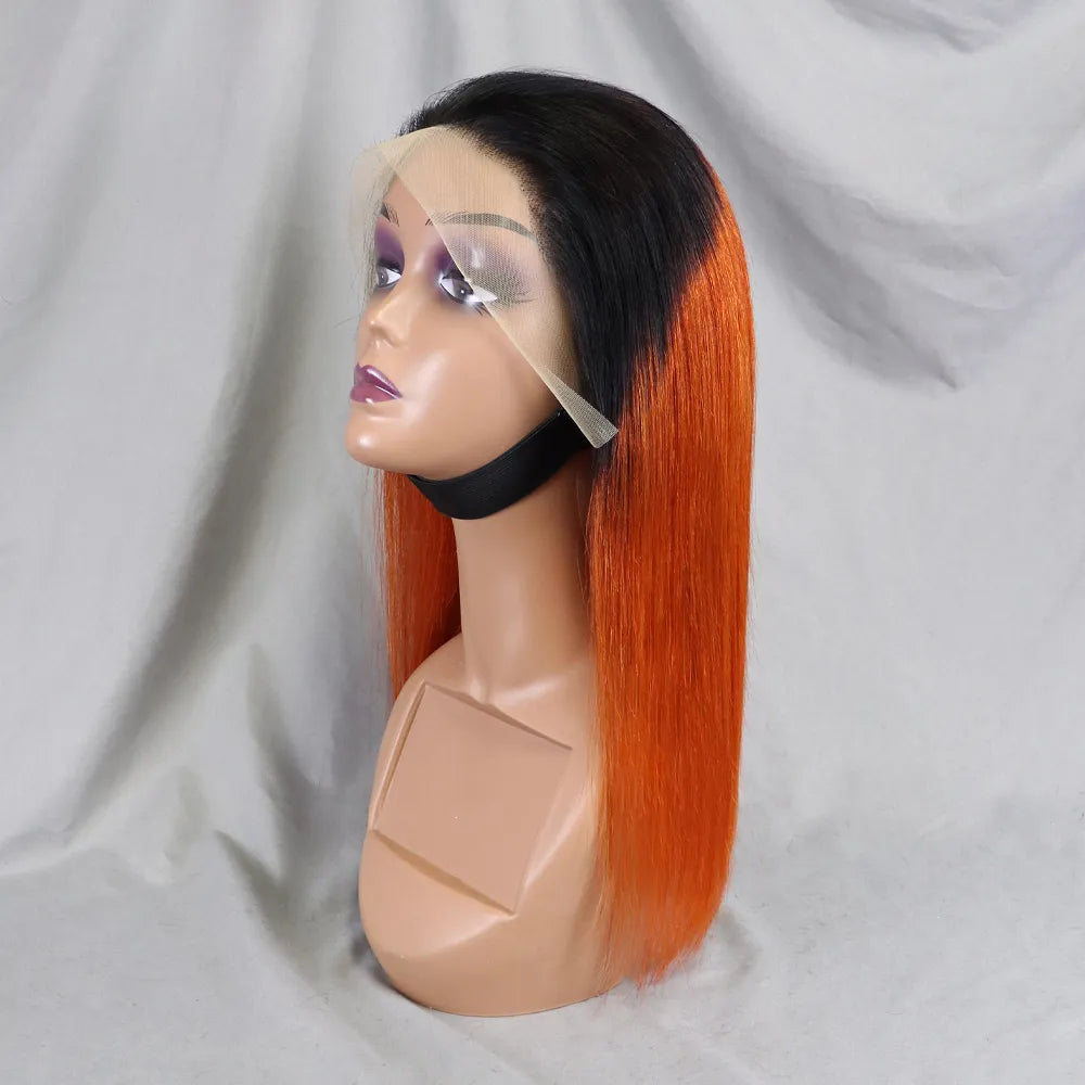 Bone Straight Lace Frontal Pre Plucked Brazilian Short Bob Remy Wig