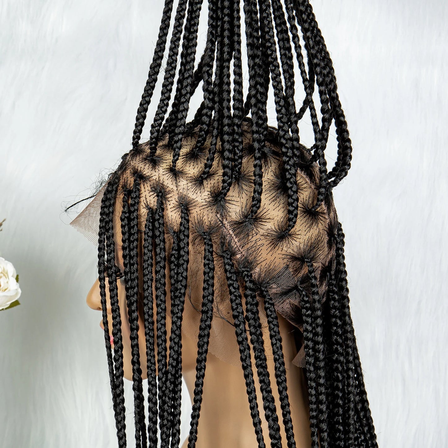 Synthetic Transparent HD Full Lace Braided Wigs Knotless Box Cornrow 