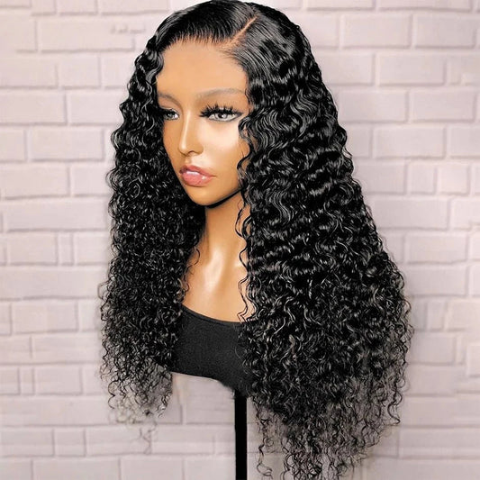 Deep Wave Frontal Wig 13x4 Pre Plucked Curly Human Hair