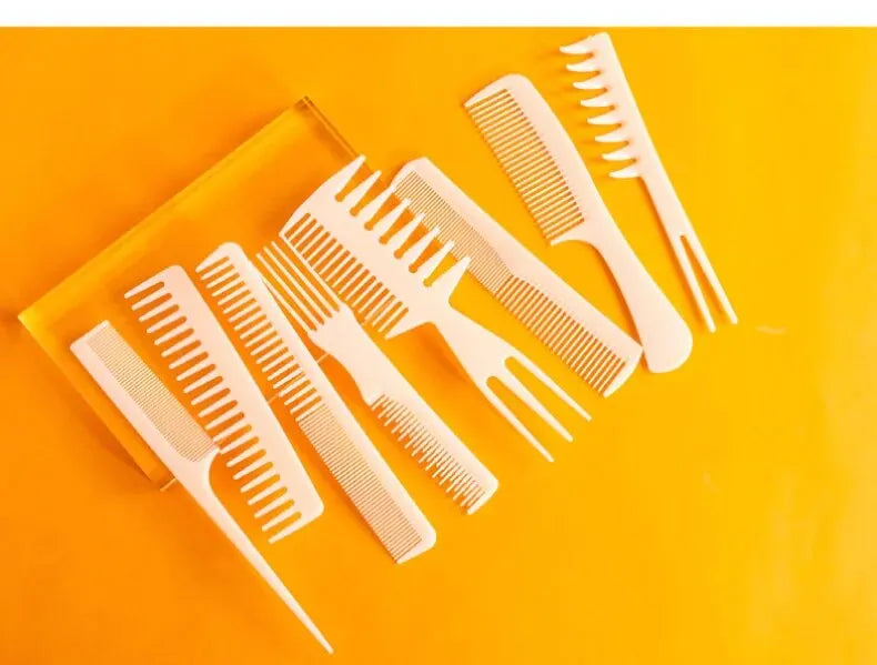 8 Piece Set Plastic Comb Vintage Back Head Styling Hair