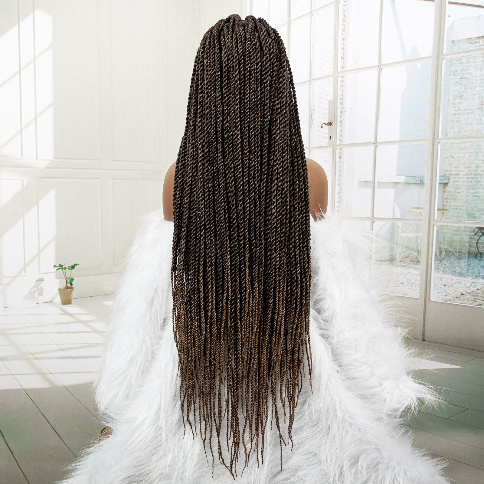 Twist Braided Synthetic Full Lace Frontal Pre Plucked with Baby - Supreme Lush Hair