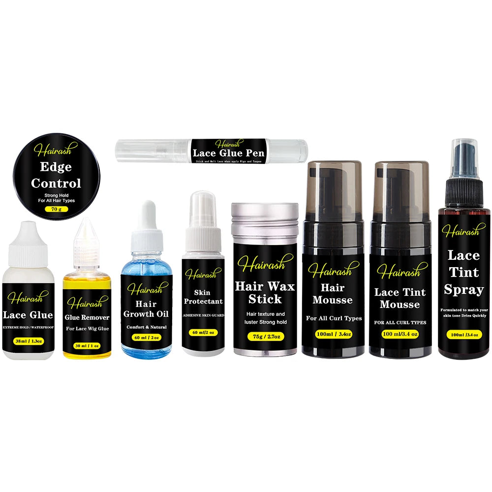 Wig Installation Kit Set Melting Spray For Lace Wigs Lace Tint Mousse Wig Glue Waterproof Glue Remover