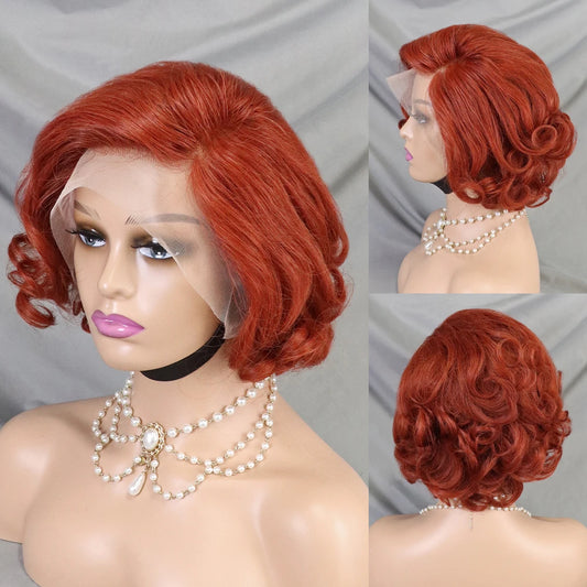 Pixie Cut Wig Short Bob Human Hair Transparent Lace Human Hair