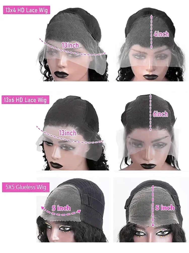 30 38 Inch 200% Density HD Lace Brazilian 13x4 13x6 Bone Straight Human Hair