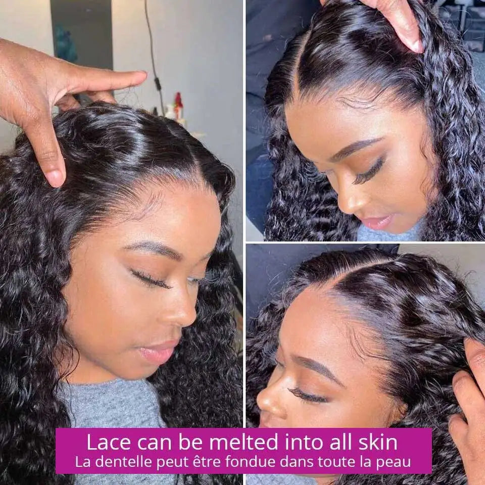 360 Full Lace Human Hair Pre Plucked Water Wave Lace Front Wig - Supreme Lush Hair