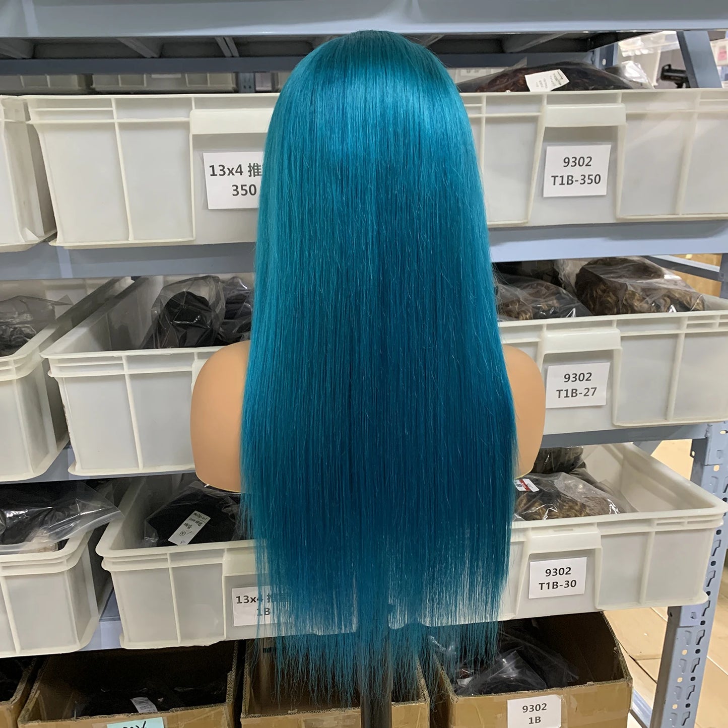 Sky Blue Lace Front Wig 613 HD Transparent 13X4 Pre plucked Human Hair
