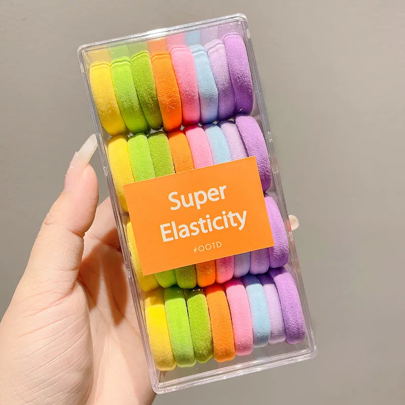 32pcs/Box Elastic Hair Bands Rubber Band Hair Ties Rope Headband Hair Accessories