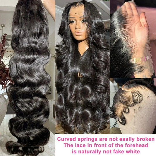 250 Density Body Wave 13x6 HD Lace Front Human Remy Hair 30 40 Inch 13x4 Transparent Lace Frontal Wig Brazilian For Black Women
