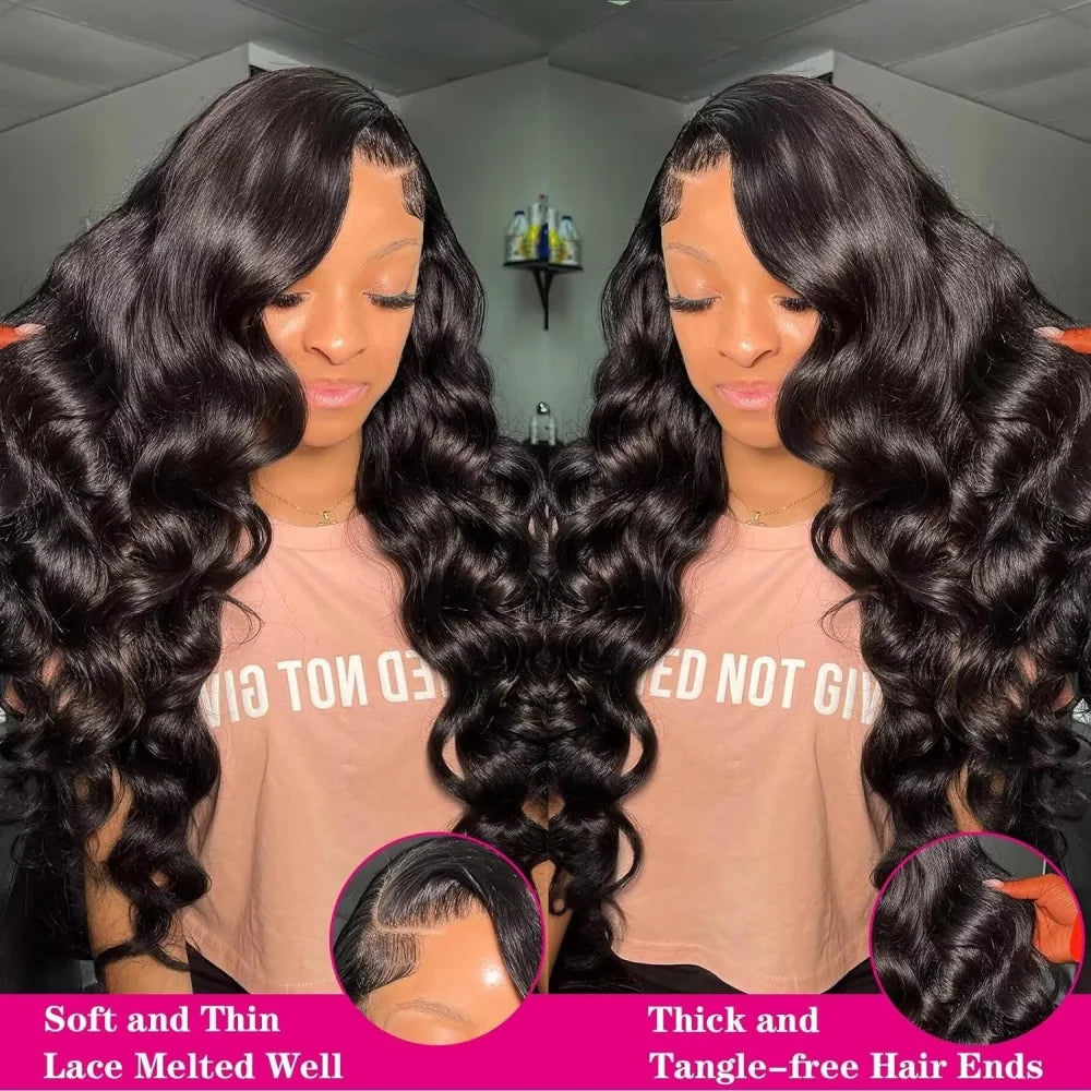250 Density Body Wave 13x6 HD Lace Front Human Remy Hair 30 40 Inch 13x4 Transparent Lace Frontal Wig Brazilian For Black Women