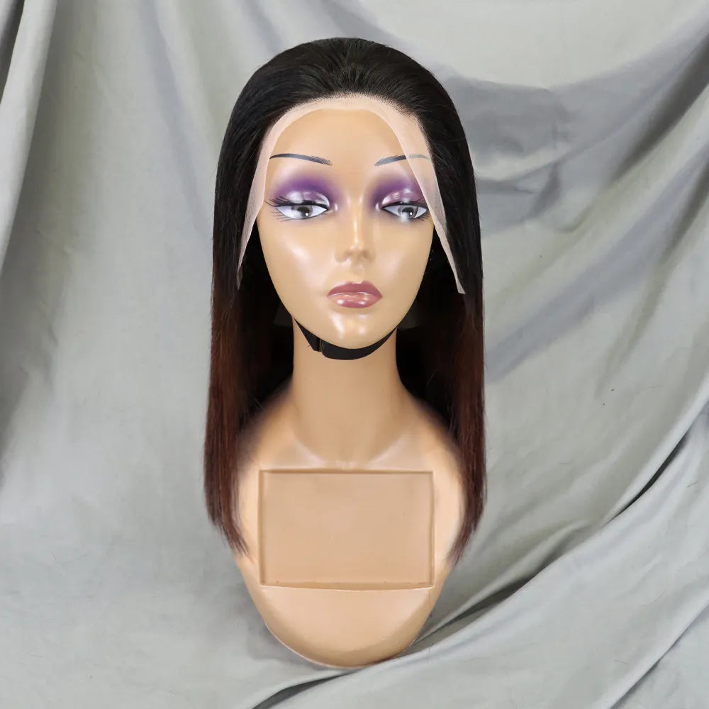 Bone Straight Lace Frontal Pre Plucked Brazilian Short Bob Remy Wig