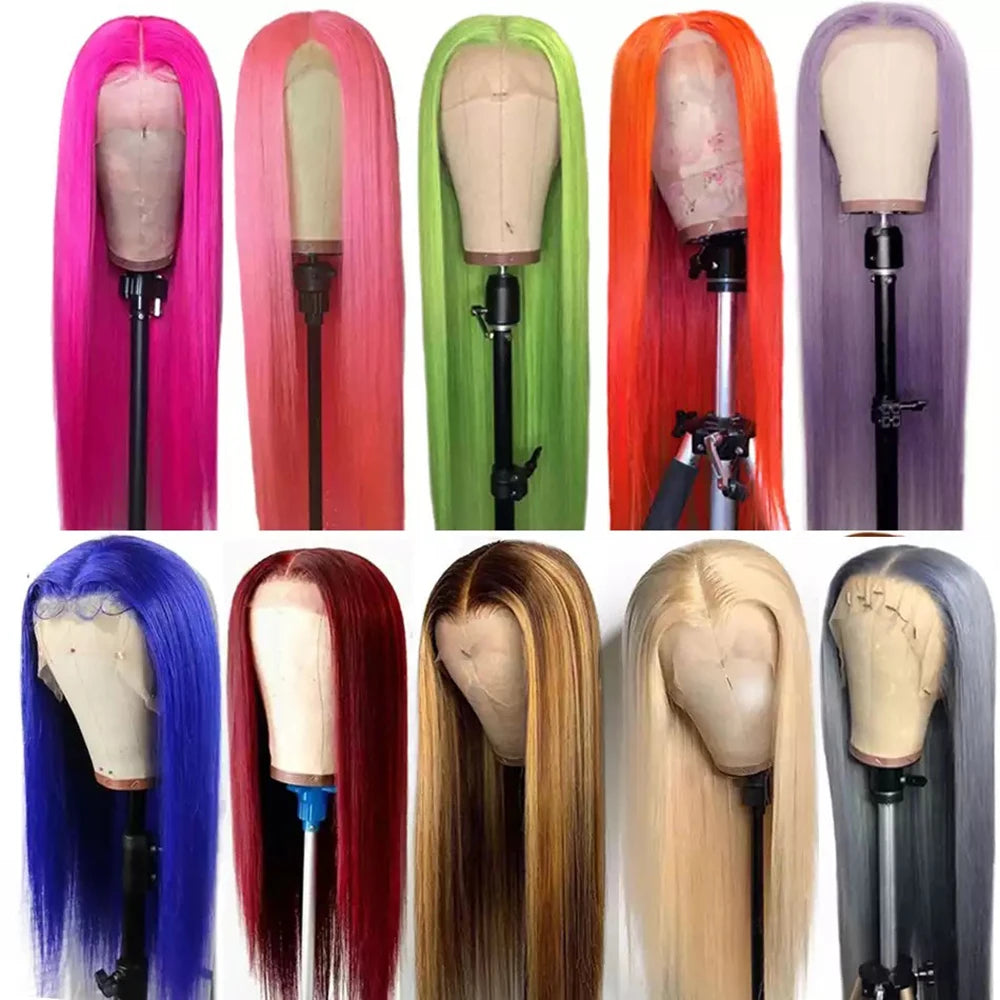 13x6 13X4 Transparent HD Lace Frontal Wig Straight Blonde Lace Front Pre Plucked