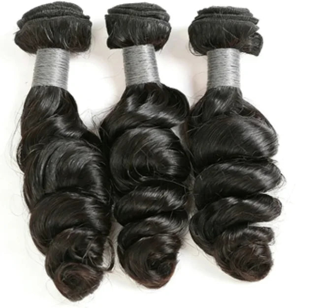 Loose Wave Weave Bundles 1/2/3/4 PCS Human Hair Extensions Natural Black