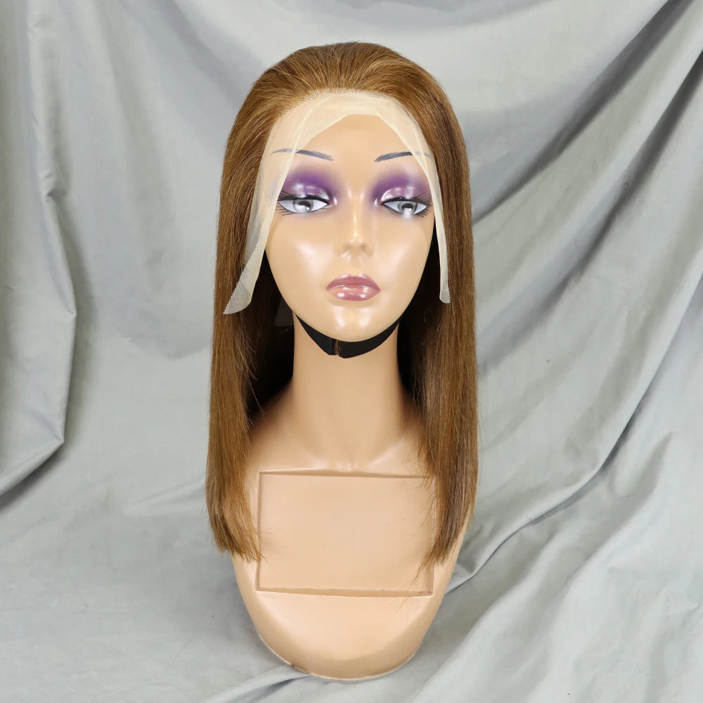Bone Straight Lace Frontal Pre Plucked Brazilian Short Bob Remy Wig