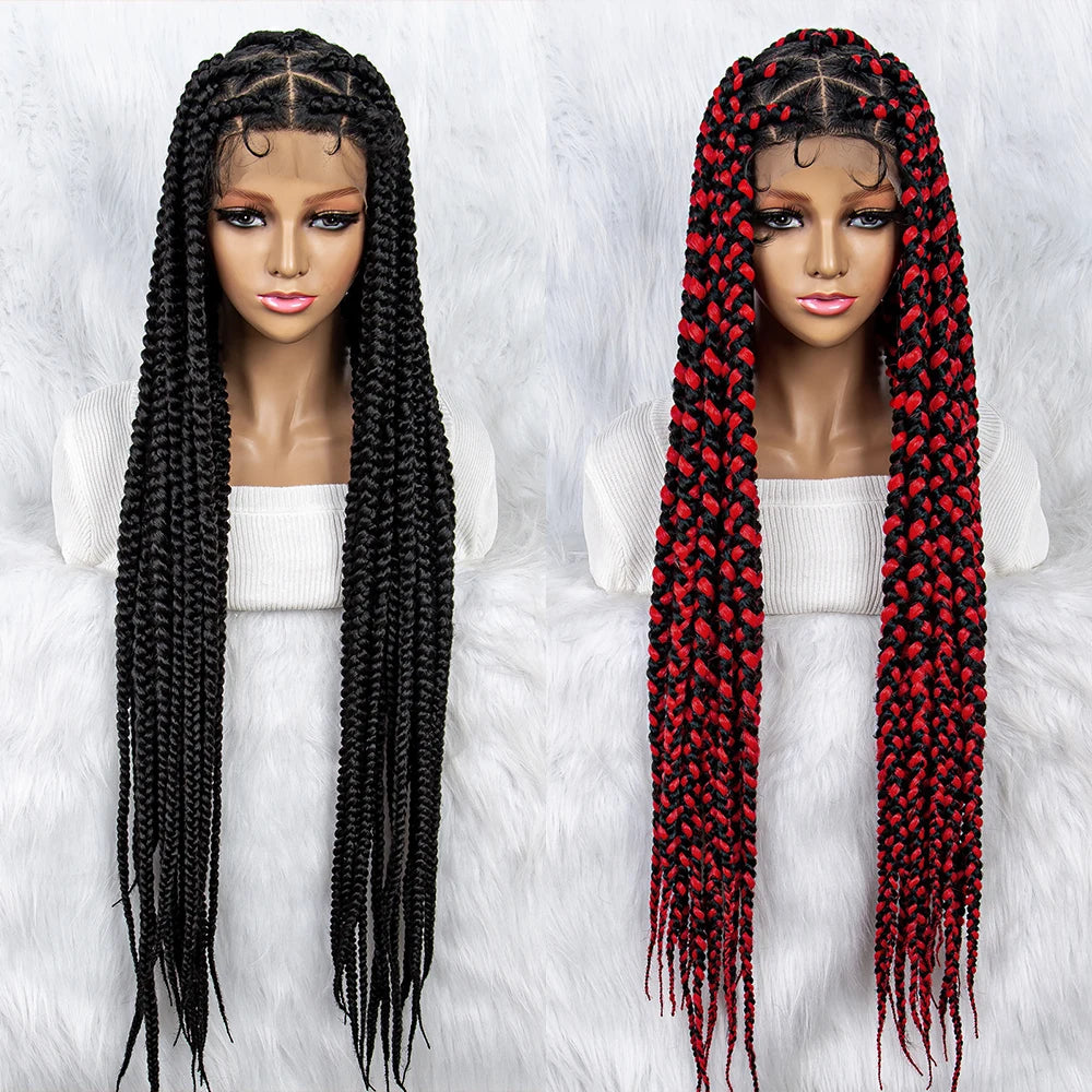 Lace Front Big Knotless Box Braids Wig - Supreme Lush Hair