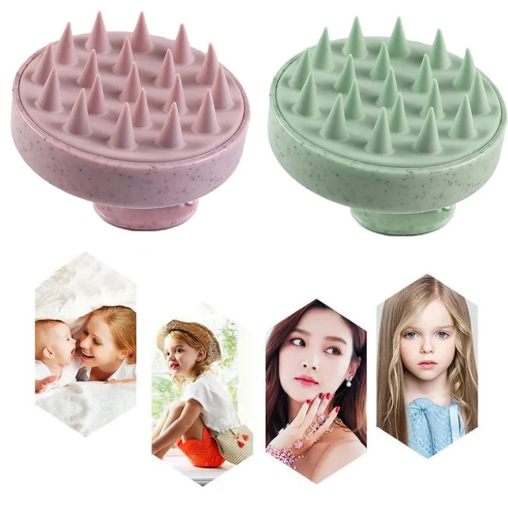 Silicone Shampoo Brush Head Scalp Massage  Brush Bath Tool