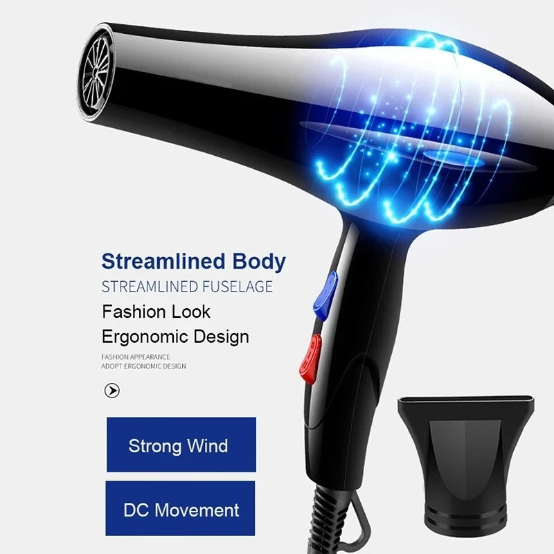 2200W Professional Powerful Hair Dryer Fast Heating Hot And Cold Adjustment Ionic Air Blow Dryer