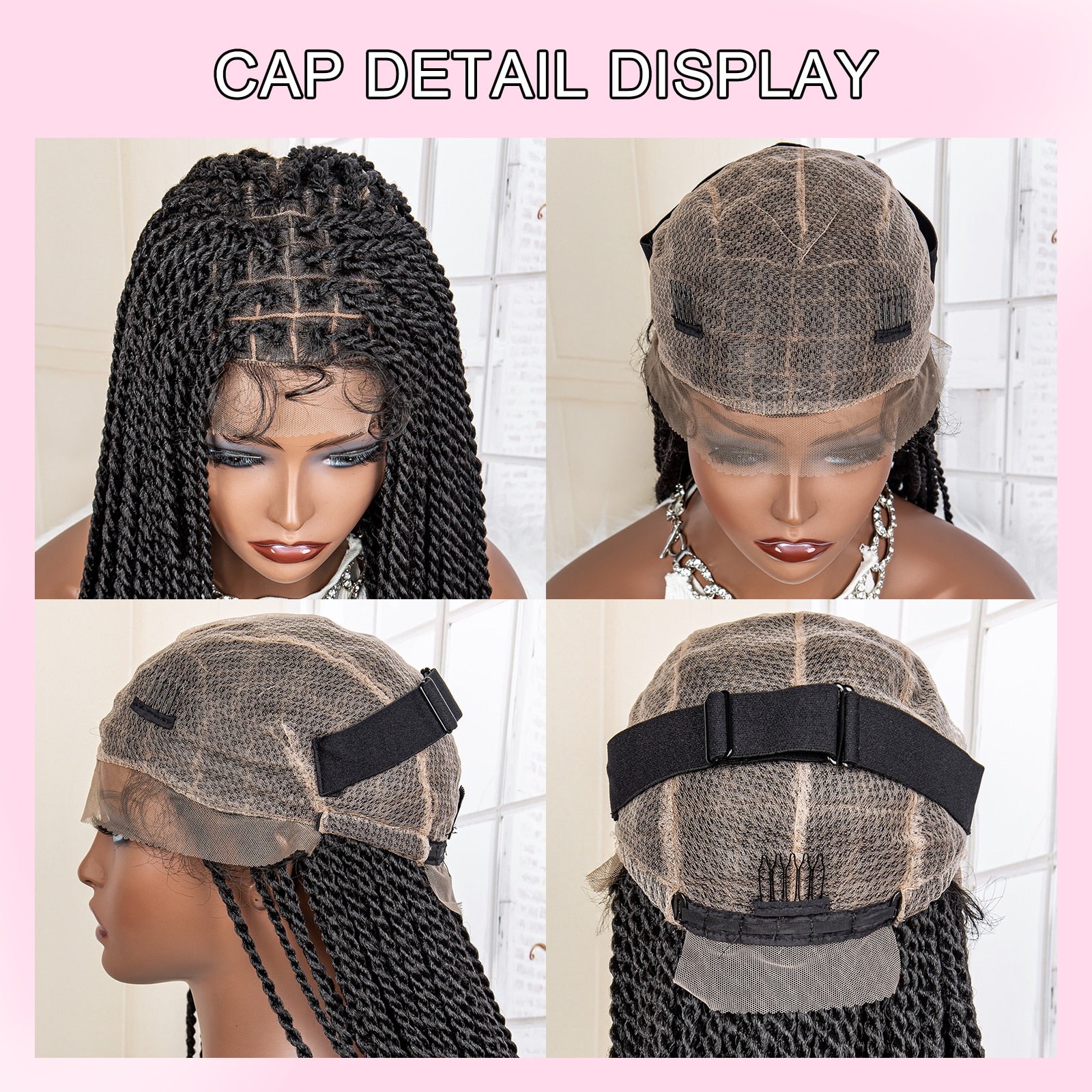 Twist Braided Synthetic Full Lace Frontal Pre Plucked with Baby - Supreme Lush Hair