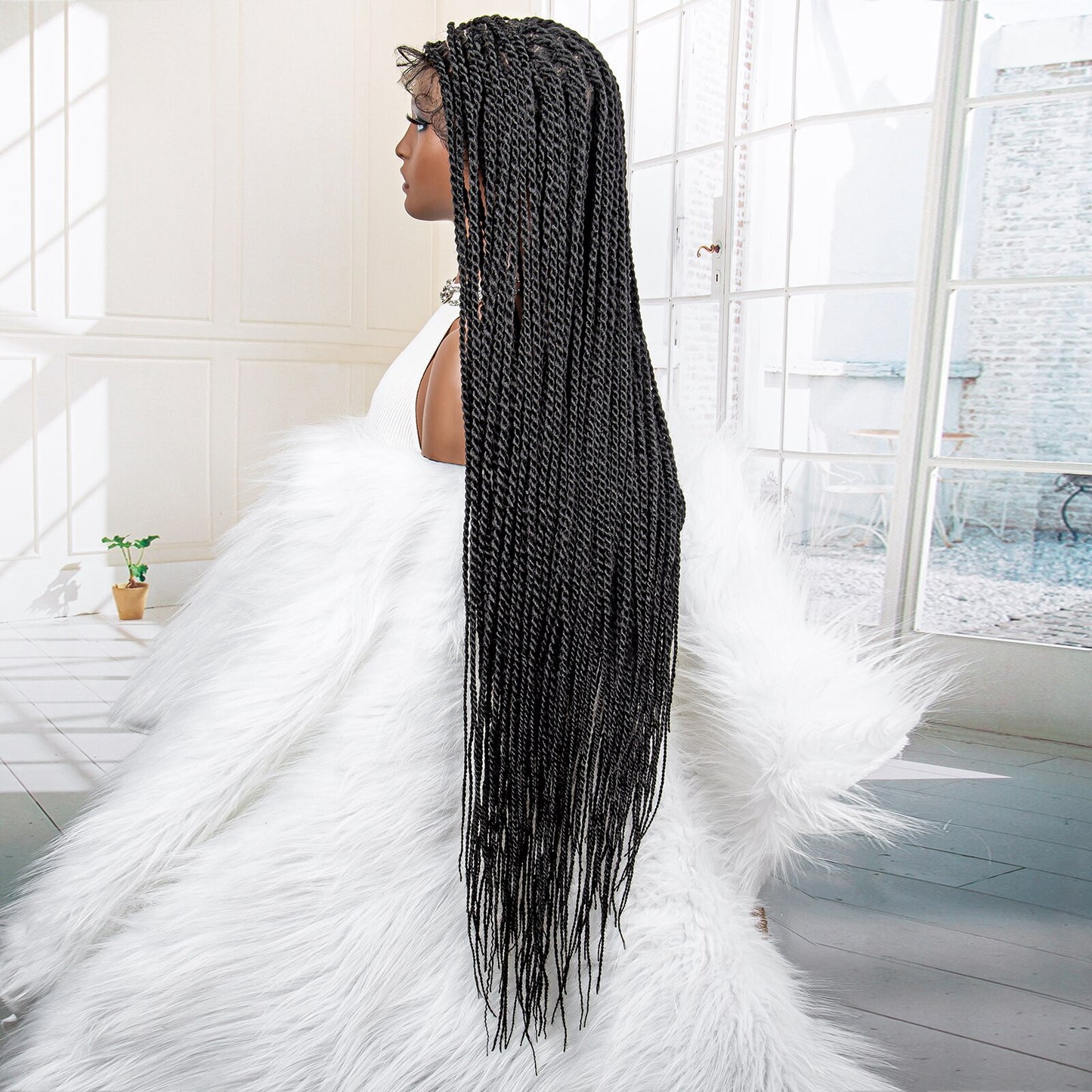 Twist Braided Synthetic Full Lace Frontal Pre Plucked with Baby - Supreme Lush Hair