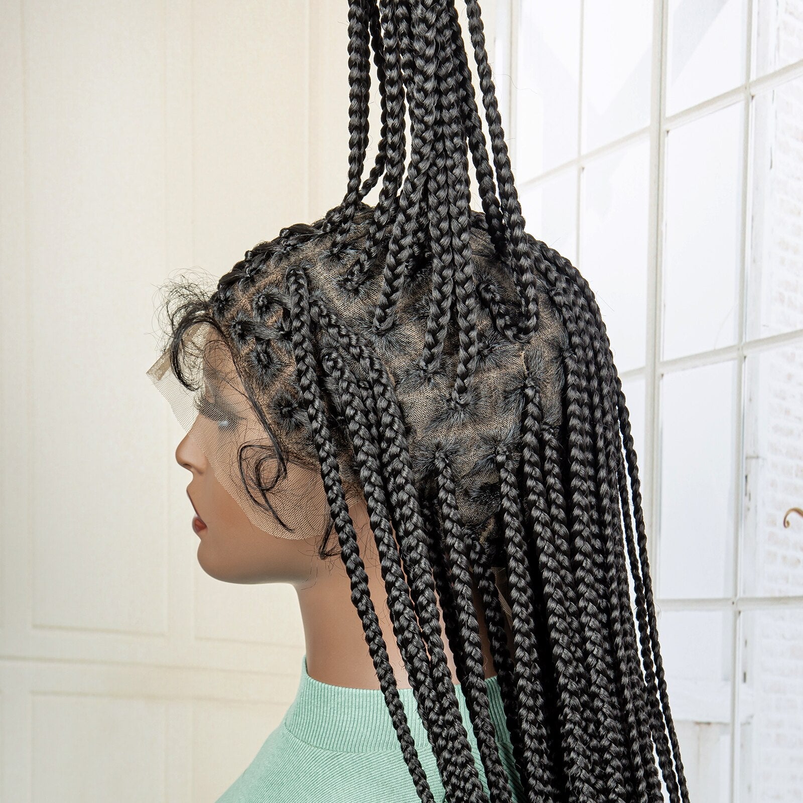 Knotless Cornrow Lace Box Braided Full Lace Synthetic Wigs - Supreme Lush Hair