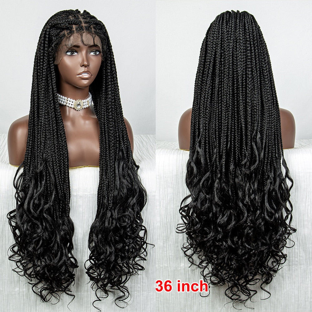 36 Inches Lace Front Long Braided Wig - Supreme Lush Hair