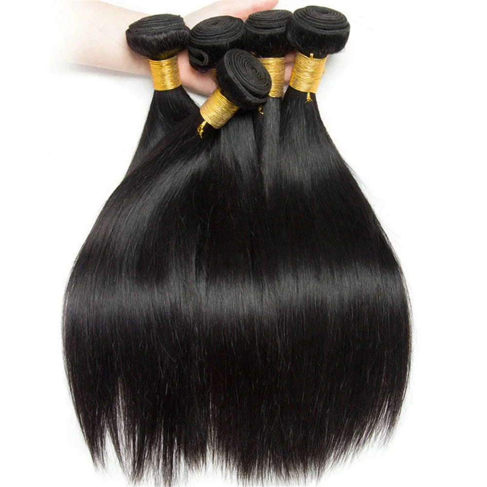 Brazilian Straight Human Hair Bundles Deal 100% Unprocessed Virgin Hair Extensions Promotion Cheap Weave 30 Inch Bundles Hair