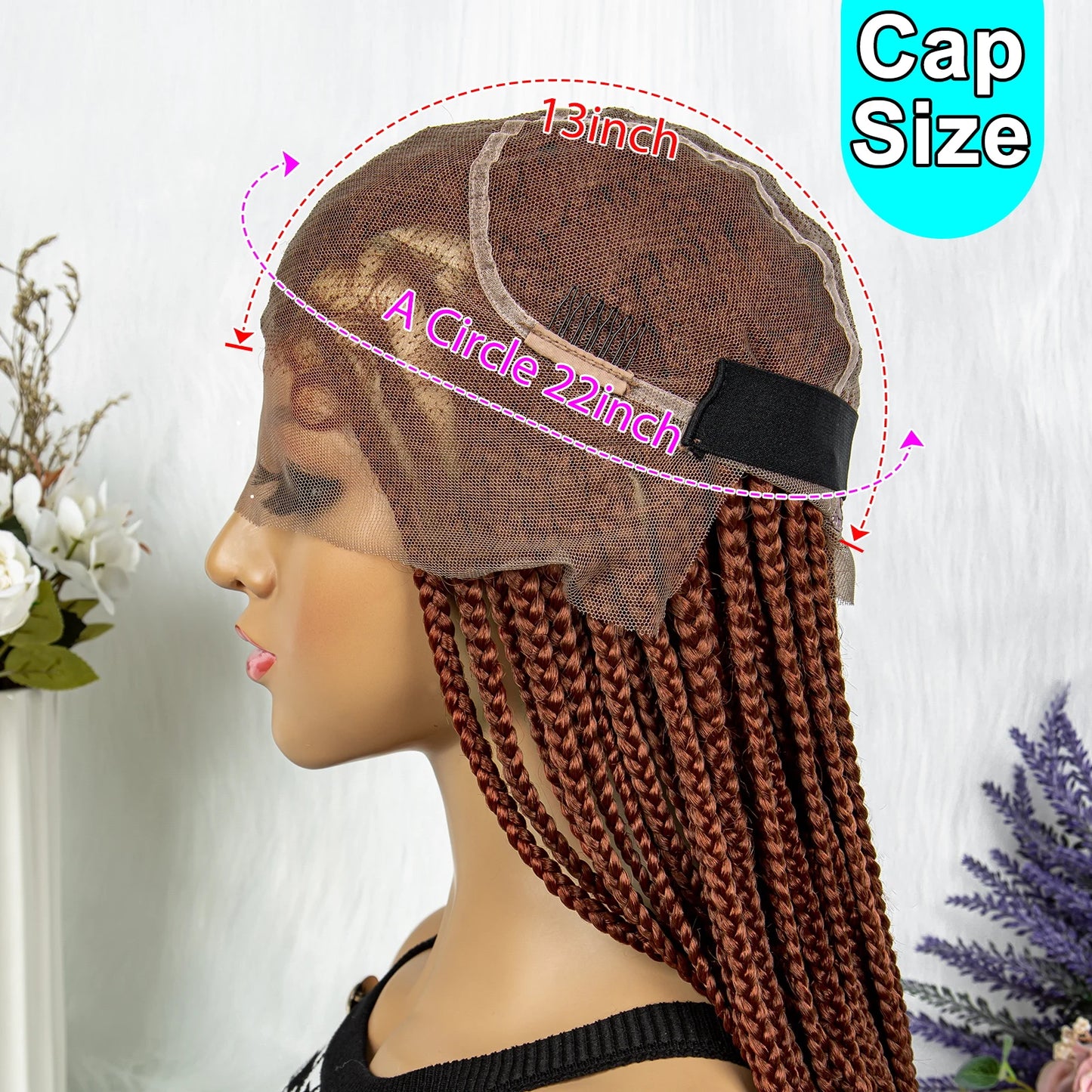 Synthetic Transparent HD Full Lace Braided Wigs Knotless Box Cornrow 