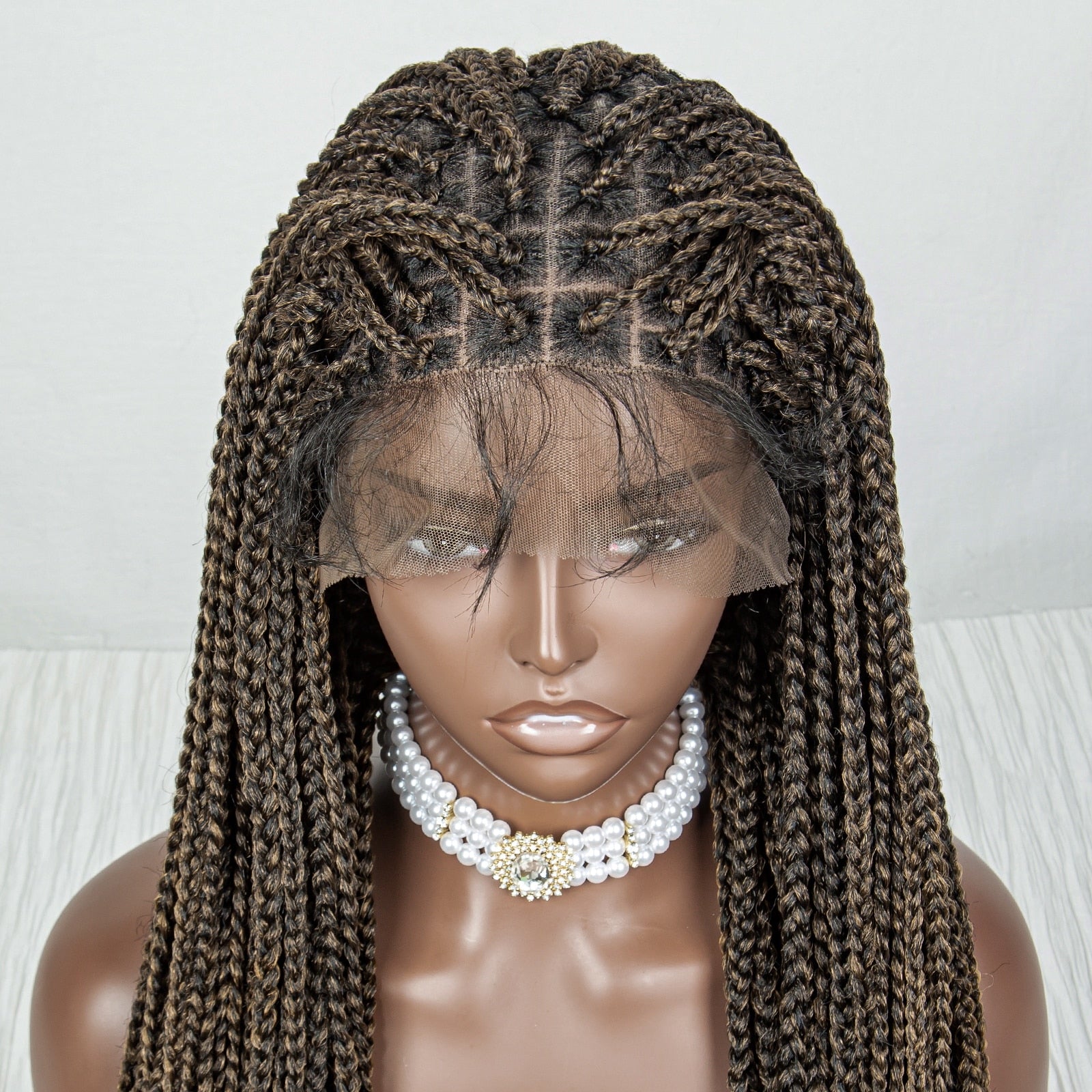 36 Inches Lace Front Long Braided Wig - Supreme Lush Hair