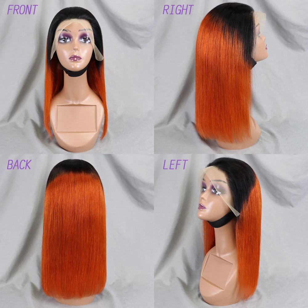 Bone Straight Lace Frontal Pre Plucked Brazilian Short Bob Remy Wig