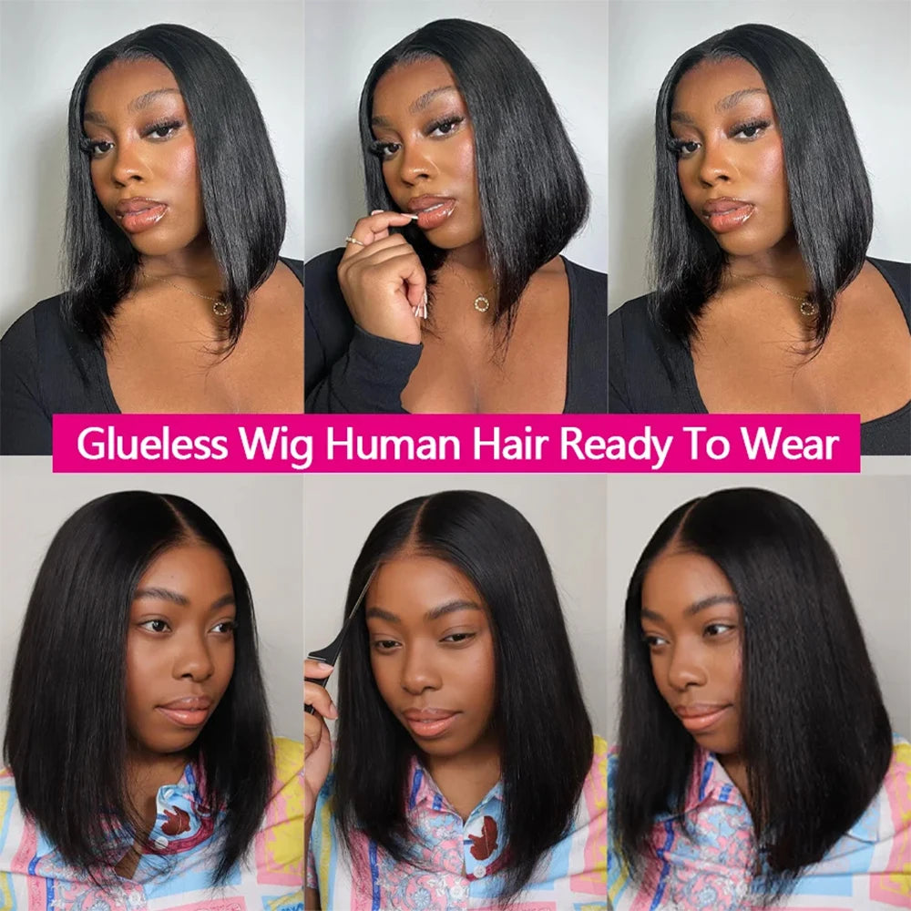 Straight Glueless Ready To Wear Brazilian Human Hair Wigs