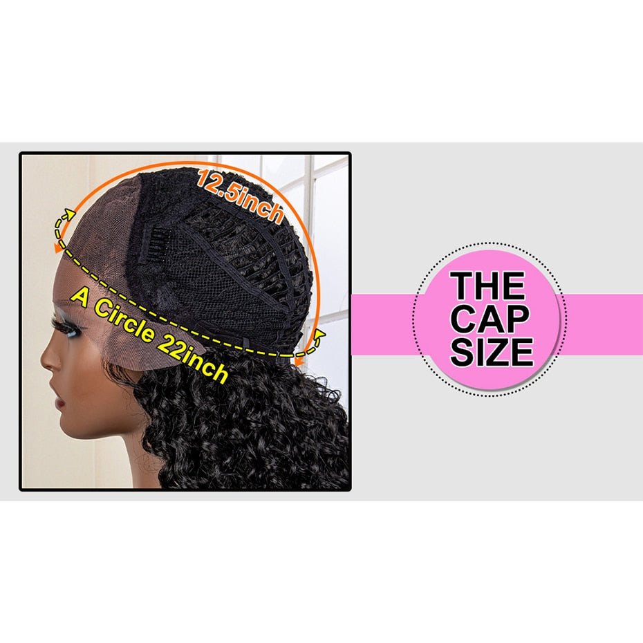 Synthetic Kinky Curly Wave Braided 13x4 Lace Frontal Wigs - Supreme Lush Hair