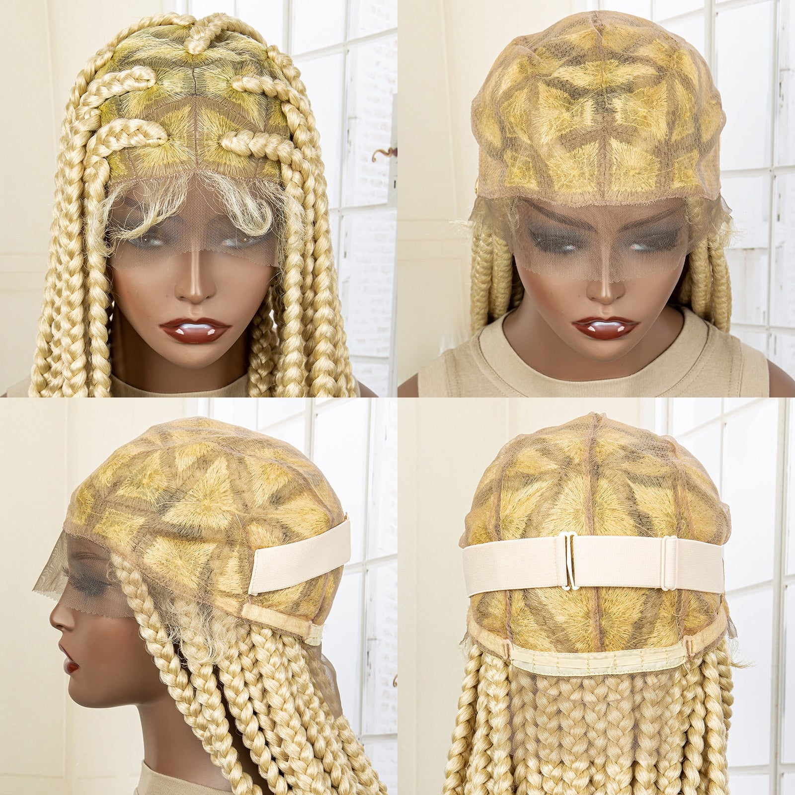 Synthetic Big Knotless Full Lace Braided Wigs - Supreme Lush Hair