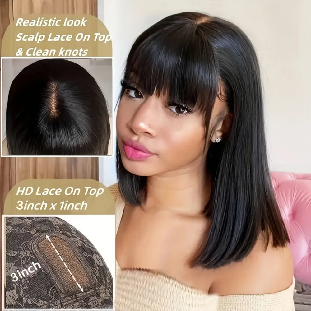 Short Glueless Bob 100% Human Hair Wigs
