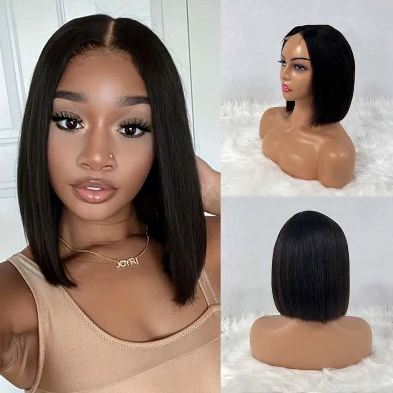 Bone Straight Vietname 2x6 Lace Front Bob Wig with 100% Human Hair