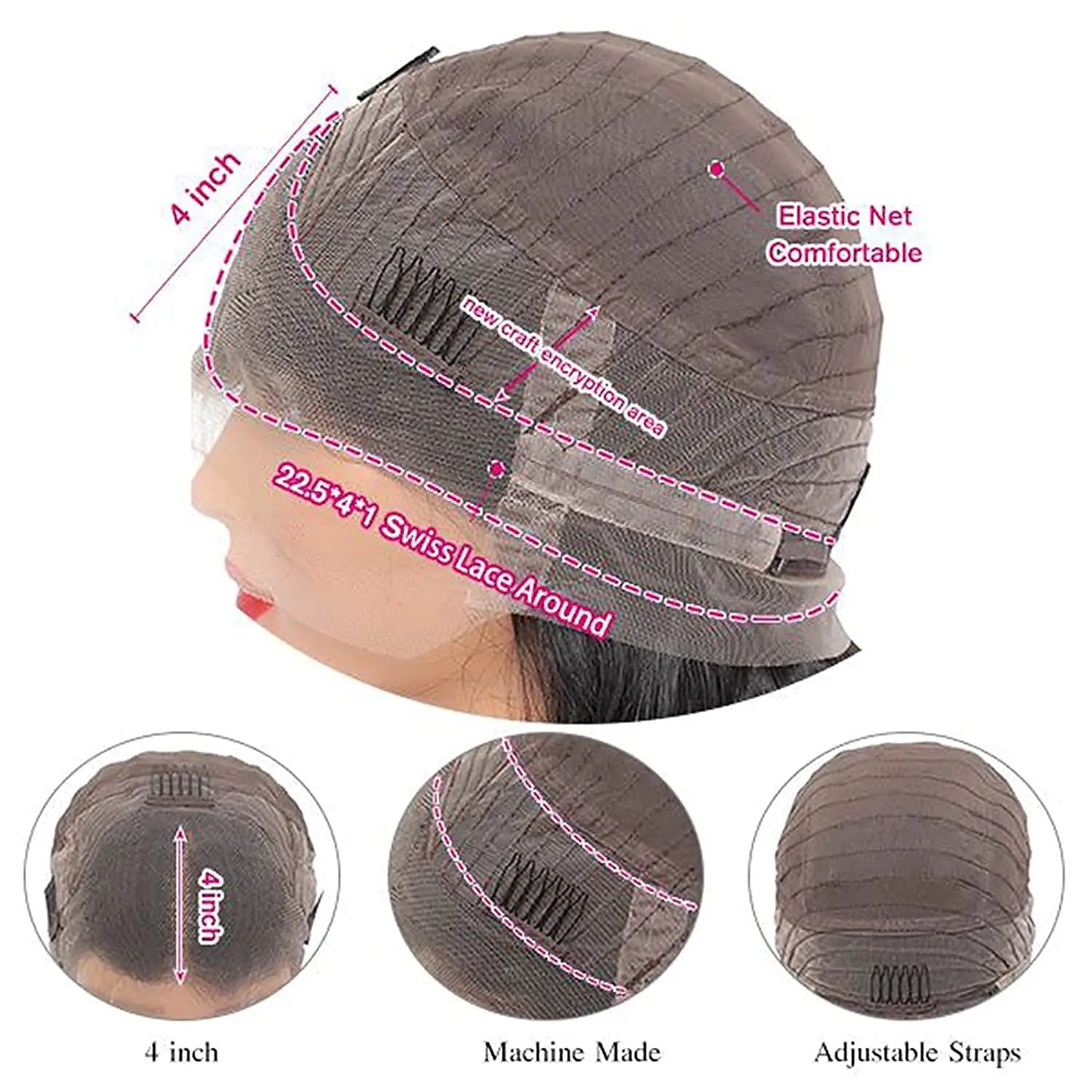 180% Bone Straight Glueless Ready To Wear Pre Plucked Wig